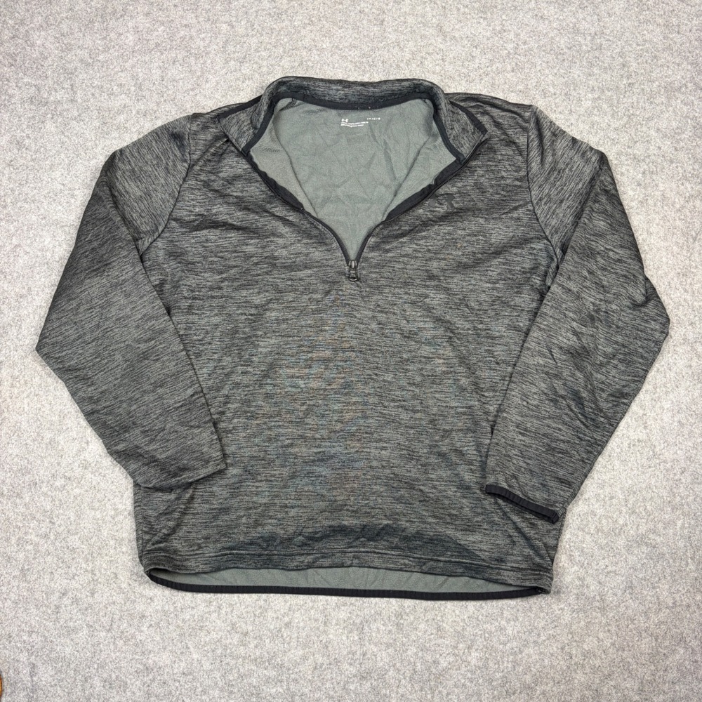 Under Armour Mens Armour Fleece 1/2 Zip Pullover Gray Space Dye Large LG